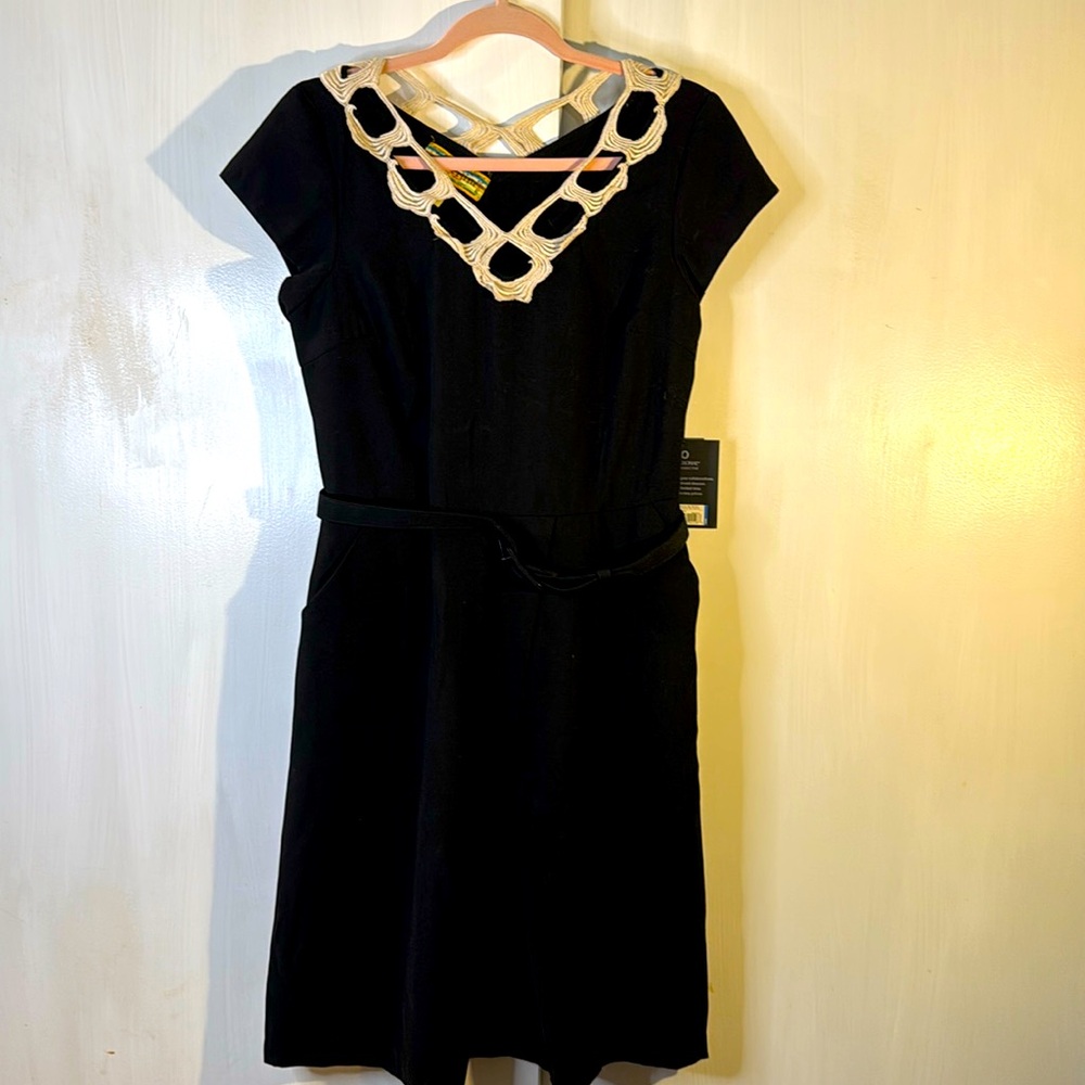 Elegant Black Dress with Unique Neckline
